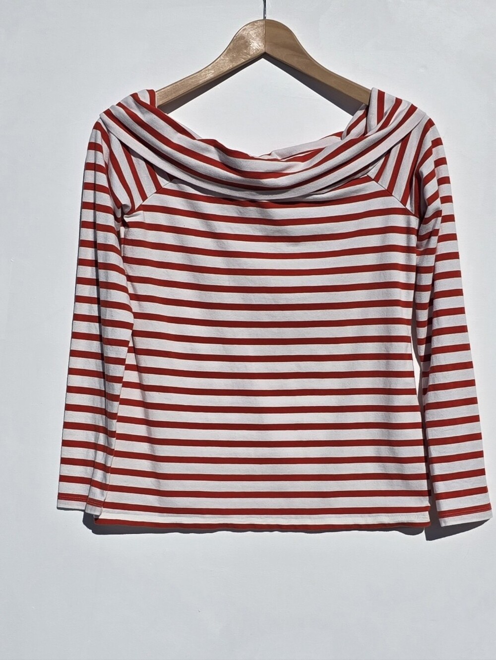 J.Crew Factory Off-the-Shoulder Nautical Striped Top Size M?